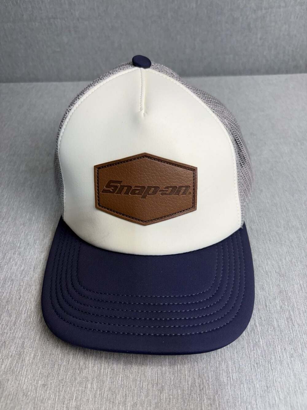 Snap-on Tools Trucker Hat with Leather Patch Mesh Back Snapback Cap
